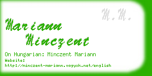 mariann minczent business card